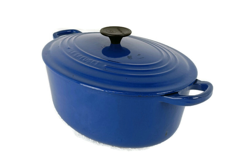 vintage French Le Creuset Bleu Cast Iron Dutch Oven Casserole nr