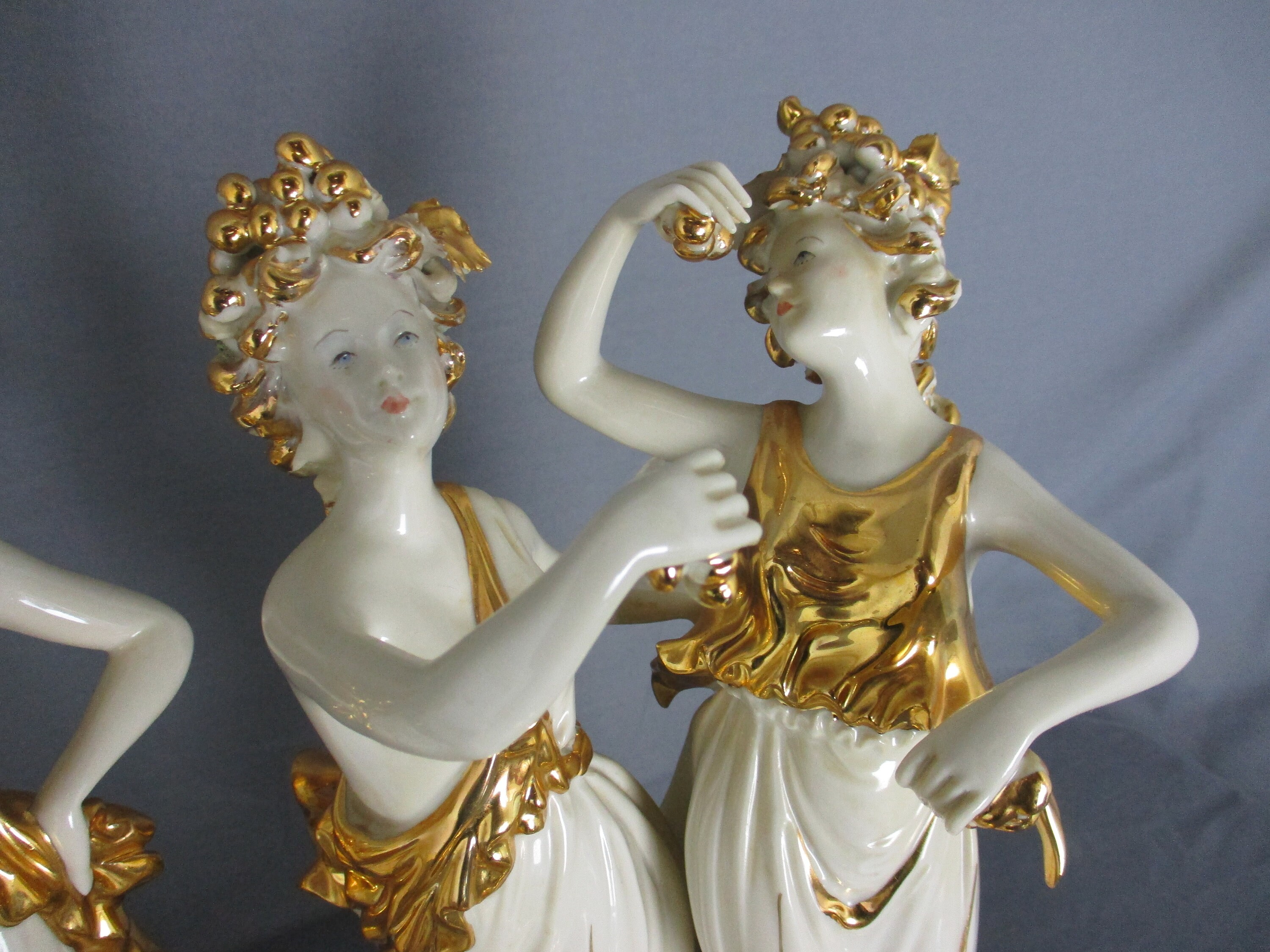 Capodimonte Large Figurine Group Vestal Virgins Centerpiece Signed