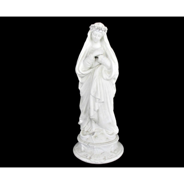 Large French Antique 1900 Bisque Statue Virgin Mary Our Lady Madonna ...