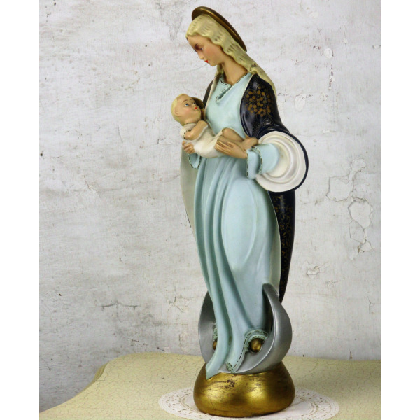 Polychrome Large Statue Virgin Mary Madonna Holy Mother Plaster ...