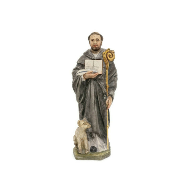 Statue Saint Roch Rocco with Dog Stoneware Polychrome vintage Figurine ...